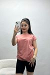 Bisiklet Yaka Tişört Gülkurusu - 21570.200.