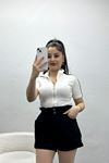 Şerit Detay Fermuarlı Body Beyaz - 70258.224.