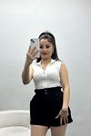Sıfır Kol Fermuarlı Body Beyaz - 70260.224.