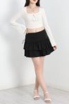 İspanyol Kol Crop Bluz Ekru - 60015.1905.