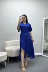 Düğmeli Elbise Saks - 40982.701.