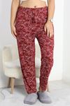 Büyük Beden Pijama Altı Bordobeyaz - 50452.1048.
