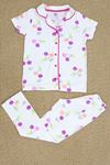 8-12 Yaş Rotasyon Düğmeli Çocuk Pijama Takımı Ekru - 50445.1978.