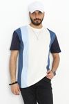 Oversize Erkek Tişört  Beyazmavi - 40776.1871.