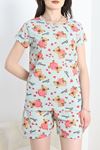 Alt Üst Aynı Şortlu Pijama Takımı Mintkahve - 40751.1857.