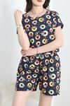 Alt Üst Aynı Şortlu Pijama Takımı Lacidesenli - 40751.1857.