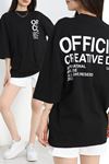 Oversize Baskılı Unisex Tişört  Siyahbaskılı - 40775.1871.