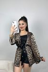 Milan Kumaş 3'Lü Set Şort Takım Siyahleopar - 70104.1857.