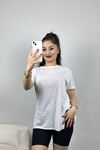 Yanı Yırtmaçlı Bisiklet Yaka Tunik Beyaz - 70118.1878.