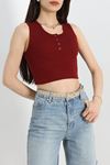 Çıtçıtlı Sıfır Kol Body Bordo - 40782.1723.