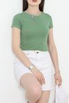 Oval Yaka Crop Bluz Çağla - 40786.1723.