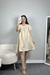 Poplin Kumaş Elbise Bej - 40978.701.
