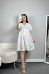 Poplin Kumaş Elbise Beyaz - 40978.701.