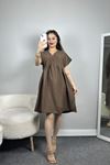 Poplin Kumaş Elbise Kahve - 40978.701.