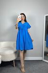 Poplin Kumaş Elbise Saks - 40978.701.
