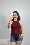 Kalın Askı Atlet Bordobeyaz - 40783.1723.