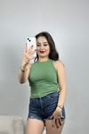 Bisiklet Yaka Sıfırkol Dikiş Detay Atlet Çağla - 40795.1723.