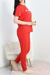 Baskılı Süprem Pijama Takımı Kırmızı - 50488.1961.