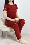 Alt Üst Aynı Pegasus Pijama Takımı Bordoyıldızlı - 50419.1048.