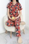 Viskon Düğmeli Pijama Takımı Ayıekose - 980.1287.