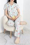 Viskon Düğmeli Pijama Takımı Turuncubenek - 980.1287.