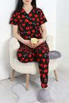 Viskon Düğmeli Pijama Takımı Kırmızıkalp - 980.1287.