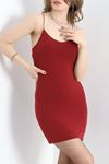 Sandy İp Askılı Mini Elbise Bordo - 30224.1794.