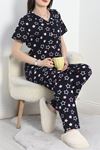 Viskon Düğmeli Pijama Takımı Laciyıldız - 980.1287.