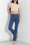 Power Likra İspanyol  Kot Pantolon Mavi - 70171.2001.