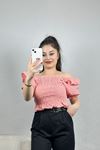 Kareli Büzgülü Bluz Narçiçeği - 41179.155.