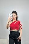 Tek Omuz Bluz Kırmızı - 41388.1595.