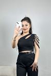 Tek Omuz Bluz Siyah - 41388.1595.