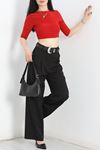 Arkası U Yaka Crop Bluz Kırmızı - 41391.1595.