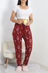 Büyük Beden Pijama Altı Bordodesenli - 50452.1048.