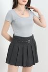 Geniş Yaka Bluz Duman - 41242.1723.