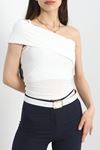 Tek Omuz Bluz Beyaz - 41388.1595.