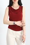 Degaje Yaka Drapeli Bluz Bordo - 70299.1949.