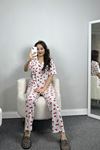 Süprem Düğmeli Pijama Takımı Beyazkiraz - 50194.1857.