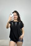 Pul İşlemeli Bluz Siyah - 20761.599.