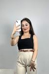 Önü Büzgülü Bluz Siyah - 41403.1595.