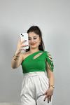 Tek Omuz Bluz Yeşil - 41388.1595.