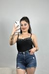 İnci Detay İp Askılı Bluz Siyah - 70333.224.