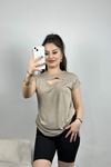 İnci Detaylı Viskon Bluz Vizon - 80052.599.