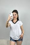 Yakası Dantel Detaylı Viskon Bluz Beyaz - 80060.599.