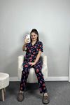 Milan Kumaş Düğmeli Pijama Takımı Laciçilek - 70455.1048.
