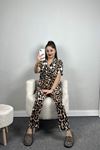 Milan Kumaş Düğmeli Pijama Takımı Leopar - 70455.1048.