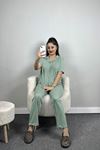 Milan Kumaş Düğmeli Pijama Takımı Mintyeşili - 70455.1048.