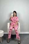 Milan Kumaş Düğmeli Pijama Takımı Pembeçilek - 70455.1048.