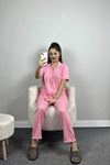 Milan Kumaş Düğmeli Pijama Takımı Pembeçizgili - 70455.1048.
