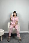 Milan Kumaş Düğmeli Pijama Takımı Pudrakalpli - 70455.1048.